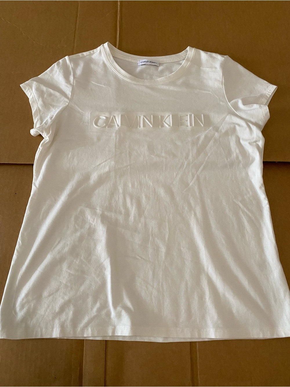 Calvin Klein Women’s White Logo Short Sleeve Tee